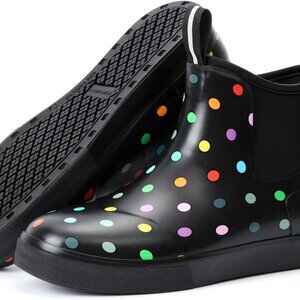 Women's Rubber Waterproof Ankle Rain Boots Fishing Deck Shoes Non-Slip